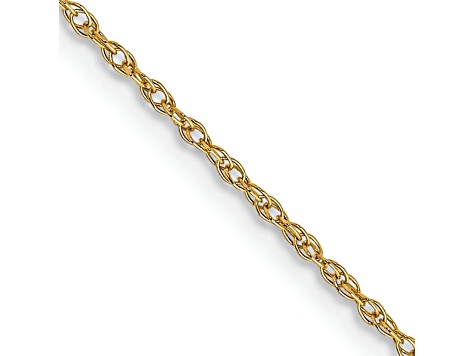 14k Yellow Gold 0.7mm Solid Cable 14 Inch Chain