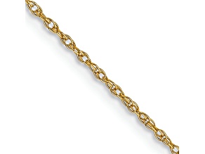 14k Yellow Gold 0.7mm Solid Cable 14 Inch Chain