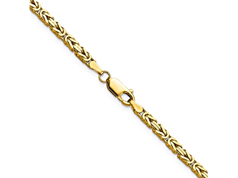 14K Yellow Gold 2.5mm Byzantine Chain Necklace