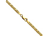 14K Yellow Gold 2.5mm Byzantine Chain Necklace