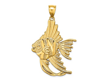 Picture of 14k Yellow Gold Textured LARGE ANGELFISH Charm