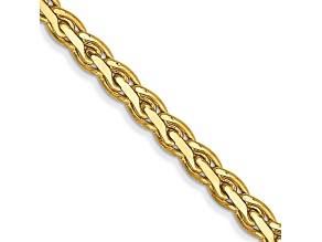 14k Yellow Gold 2.3mm Solid Flat Wheat 18 Inch Chain