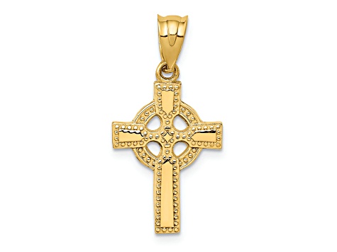 14K Yellow Gold Celtic Cross Pendant