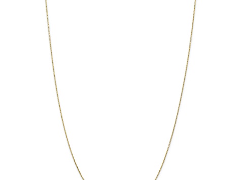 10k Yellow Gold 0.8mm Solid Diamond-Cut Round Open Link Cable 18 Inch Chain