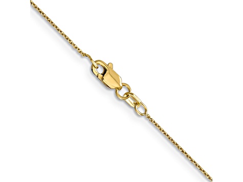 10k Yellow Gold 0.8mm Solid Diamond-Cut Round Open Link Cable 18 Inch Chain