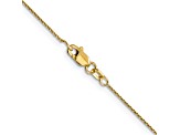 10k Yellow Gold 0.8mm Solid Diamond-Cut Round Open Link Cable 18 Inch Chain