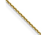 10k Yellow Gold 0.8mm Solid Diamond-Cut Round Open Link Cable 20 Inch Chain