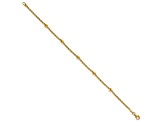 14K Yellow Gold Diamond-cut Beaded Rope Chain Bracelet