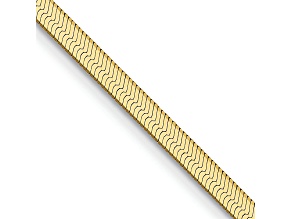 14k Yellow Gold 2.5mm Solid Silky Herringbone 24 Inch Chain