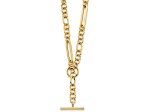 14K Yellow Gold Paperclip and Round Link Y-drop 20-inch Toggle Necklace