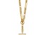 14K Yellow Gold Paperclip and Round Link Y-drop 24-inch Toggle Necklace
