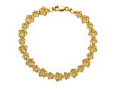 14k Yellow Gold Textured Plumeria Flower Bracelet