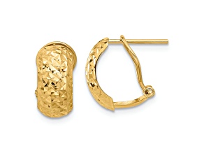 14K Yellow Gold Polished and Diamond-Cut Earrings