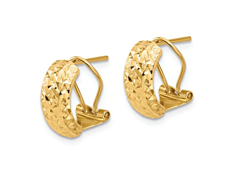14K Yellow Gold Polished and Diamond-Cut Earrings