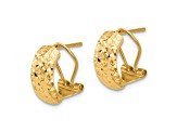 14K Yellow Gold Polished and Diamond-Cut Earrings