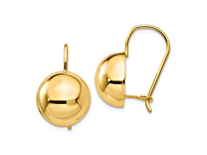 14K Yellow Gold Half Ball Dangle Earrings