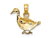 14k Yellow Gold Textured Goose Charm