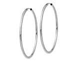 Rhodium Over 14k White Gold 1 15/16" Polished Endless Hoop Earrings