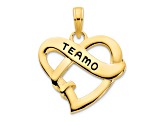 14k Yellow Gold Epoxy Te Amo Heart Charm
