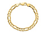 14k Yellow Gold Polished 7.5mm Concave Open Figaro Link Bracelet