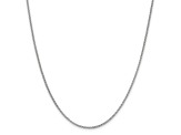 14K White Gold 1.55mm Rolo Pendant Chain Necklace