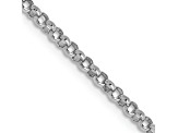 14K White Gold 1.55mm Rolo Pendant Chain Necklace