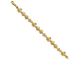 14k Yellow Gold Textured Sea Life Link Bracelet