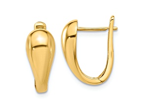 14k Yellow Gold Polished 5/8" Hinged Hoop Earrings