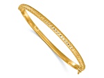 14K Yellow Gold Diamond Cut 4mm Hinged Bangle
