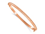 14K Rose Gold Diamond Cut 4mm Hinged Bangle