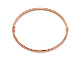 14K Rose Gold Diamond Cut 4mm Hinged Bangle