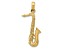 14k Yellow Gold Solid Polished and Textured 3D Saxophone Pendant
