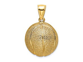 14k Yellow Gold 3D Textured Basketball Charm