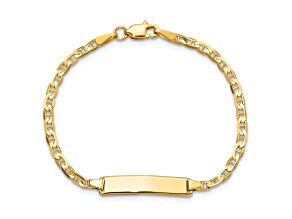 14k Yellow Gold Flat Mariner Link ID Bracelet