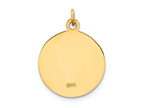 14K Yellow Gold Caridad Del Cobre Medal Pendant