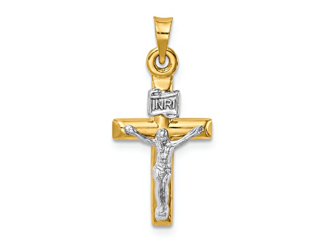 14k Two-tone Gold Crucifix Pendant