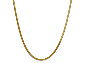 14K Yellow Gold 3mm Silky Herringbone Chain Necklace