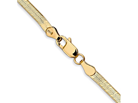 14K Yellow Gold 3mm Silky Herringbone Chain Necklace