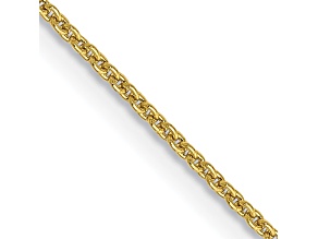 10k Yellow Gold 0.9mm Solid Cable 18 Inch Chain
