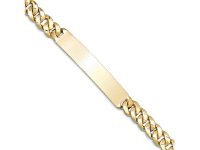 14K Yellow Gold 8.2mm Solid Curb Link 8 Inch ID Bracelet