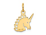 14k Yellow Gold Brushed and Diamond-Cut Unicorn Pendant