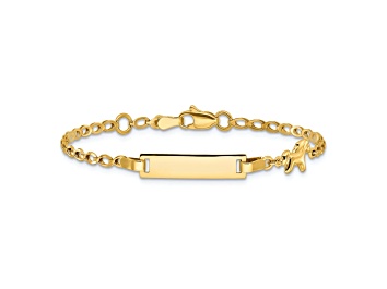 Picture of 14k Yellow Gold Polished Horse and Pony Children's ID Bracelet