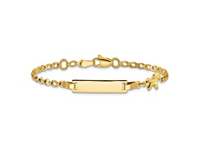 14k Yellow Gold Polished Horse and Pony Children's ID Bracelet
