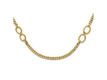 10k Yellow Gold 8.5mm Squared Grumetta 18" Necklace