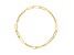 10K Yellow Gold 2.5 and 3.8 mm Rope & Paperclip Link Station Bracelet, 7.5 Inches