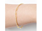 10K Yellow Gold 2.5 and 3.8 mm Rope & Paperclip Link Station Bracelet, 7.5 Inches