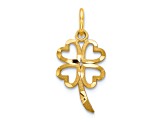 14K Yellow Gold 4 Leaf Clover Charm
