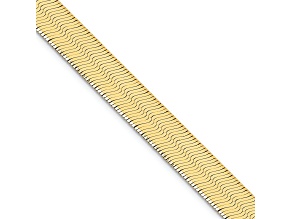 10k Yellow Gold 10mm Solid Silky Herringbone 24 Inch Chain