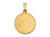 14K Yellow Gold Polished and Satin Our Lady Fatima Medal Hollow Pendant