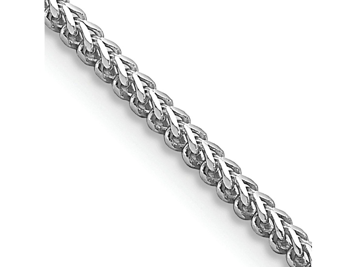 Rhodium Over 14k White Gold 1.5mm Solid Franco 24 Inch Chain